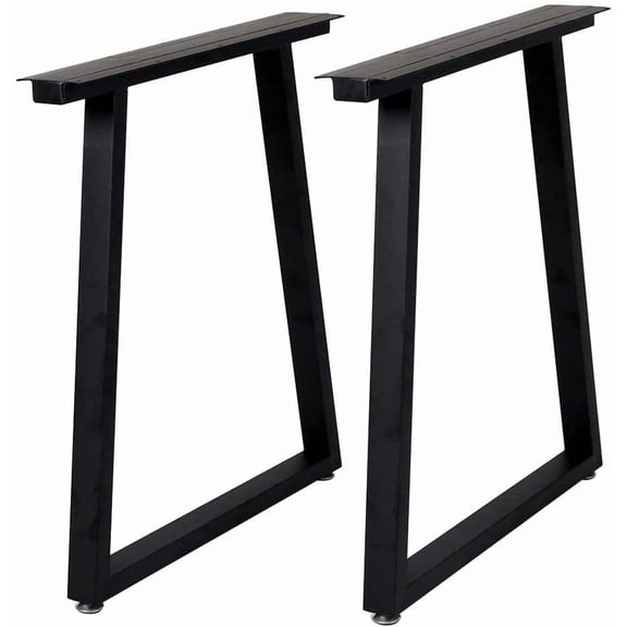28"x24" Metal Table Legs 2Pcs, Heavy-Duty Industrial Black Desk Legs for Dining Table, Office Desk & DIY Furniture