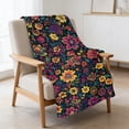 thumbnail image 1 of 28"x40" Boho Floral Fleece Throw Blanket, Soft Small Flannel Blanket for Couch Chair Decor, 1 of 6
