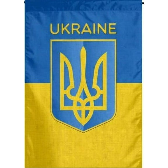 28"x48" Ukraine Trident Custom Design House Flag with Sleeve & Grommets Flag 100D Rough Tex