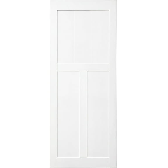 28"x84" "t" Style Primed Door - Diy Interior Barn Water- & Deformation Pre-drilled For Simple Installation In Various Areas Modern Waterproof Assembly