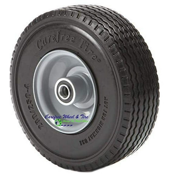 280/250-4 (9" x 3") Carefree Wheel Assembly (WIDE) with 4" Center Hub and 5/8" Precision Bearings