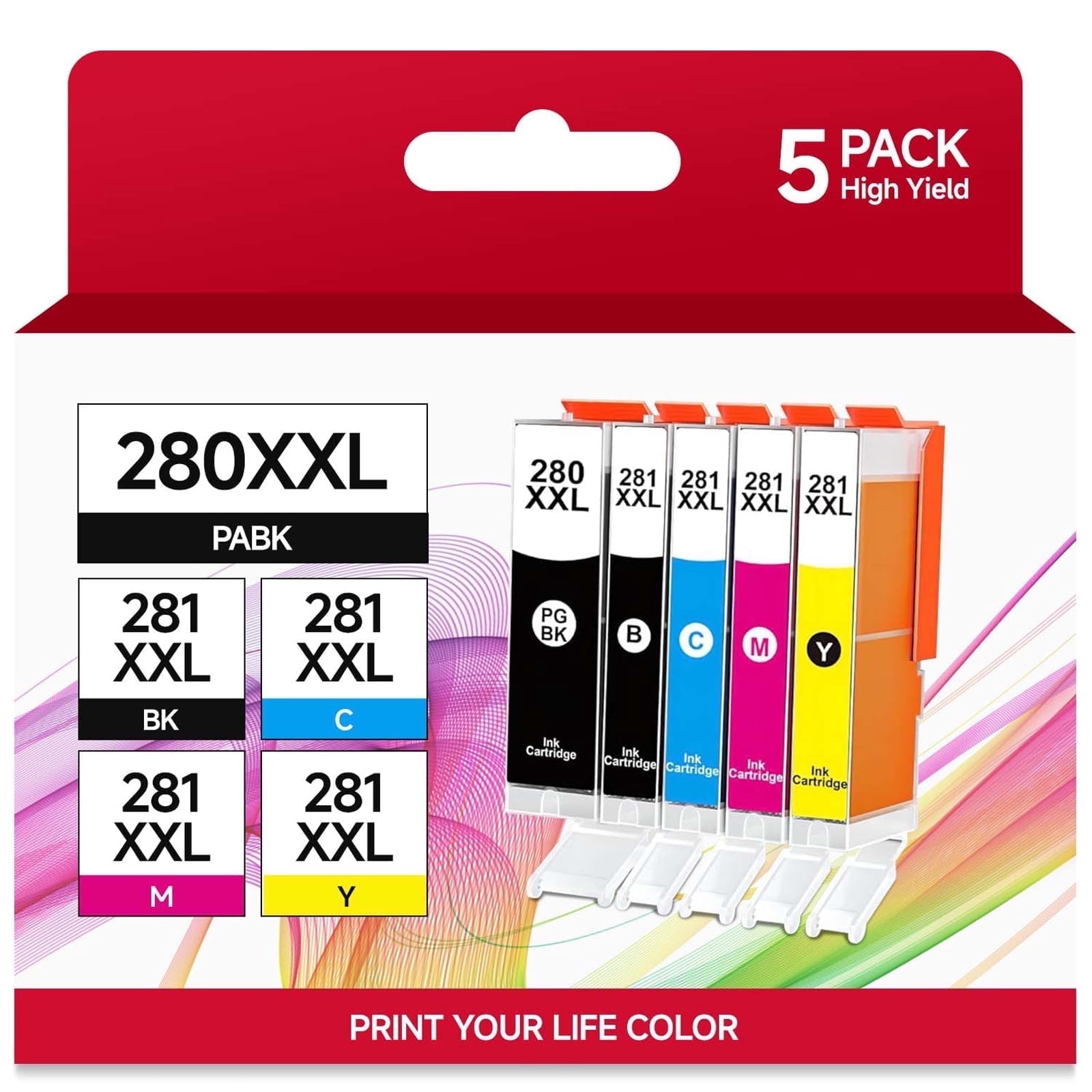 XXL High-Yield Ink Cartridges For Canon Printers - Works With PGI-280 & CLI-281-699549