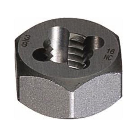 280 Carbon Steel Hexagon Rethreading Die, Uncoated, 1/2"-13 Thread Size, 1/2" Thickness