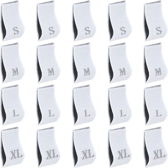 280 Pcs Month and Size Labels - 7 Styles Embroidered Tags Rectangle White Polyester Garment Accessories for Sewing Sew on ClothesDIY