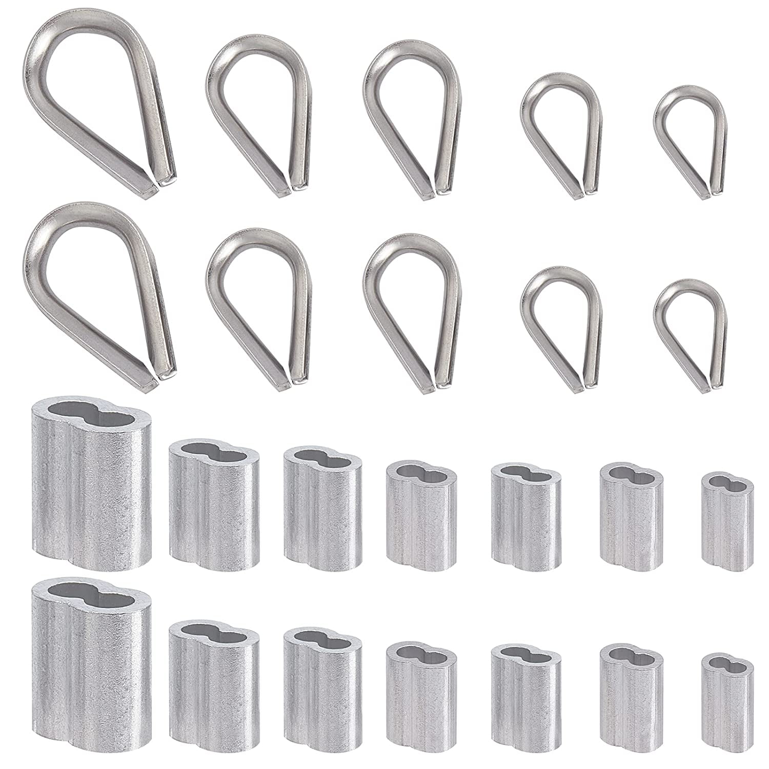 280 Pcs Wire Rope Thimbles Set Wire Rope Railing Kit 304 Stainless ...