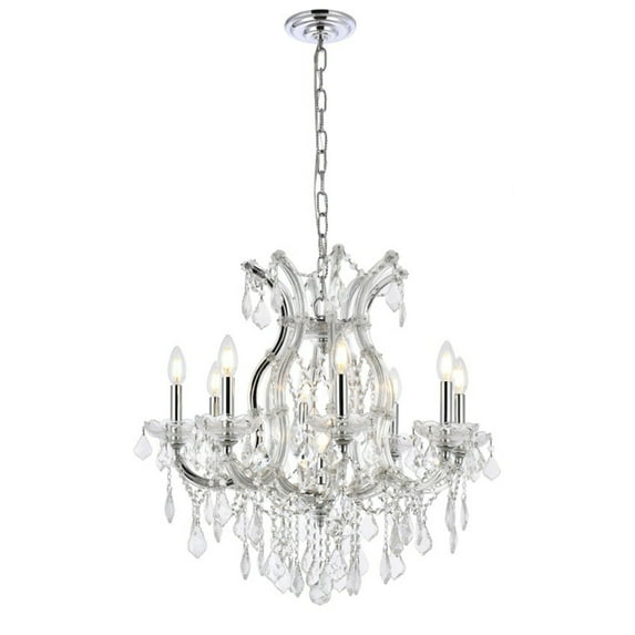 2800 Maria Theresa Collection Chandelier D:26in H:26in Lt:9 Chrome Finish (Royal Cut Crystals)
