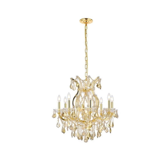 2800 Maria Theresa Collection Chandelier D:26in H:26in Lt:9 Gold Finish (Royal Cut Crystals)
