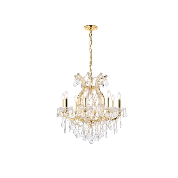 2800 Maria Theresa Collection Chandelier D:26in H:26in Lt:9 Gold Finish (Royal Cut Crystals)