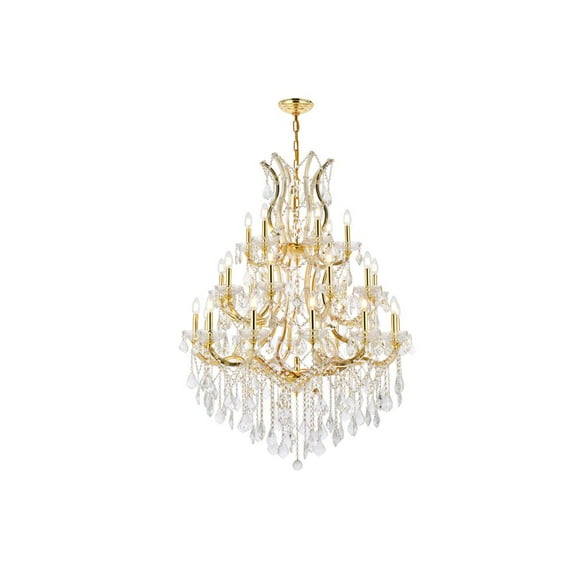 2800 Maria Theresa Collection Chandelier D:38in H:52in Lt:28 Gold Finish (Royal Cut Crystals)