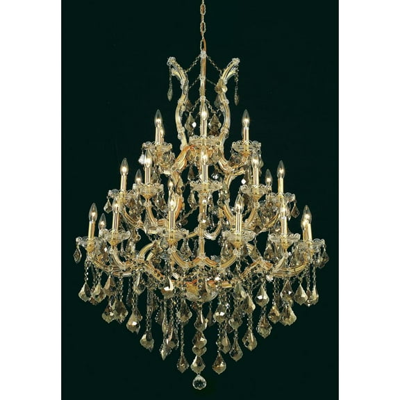 2800 Maria Theresa Collection Chandelier D:38in H:52in Lt:28 Gold Finish (Royal Cut Crystals)