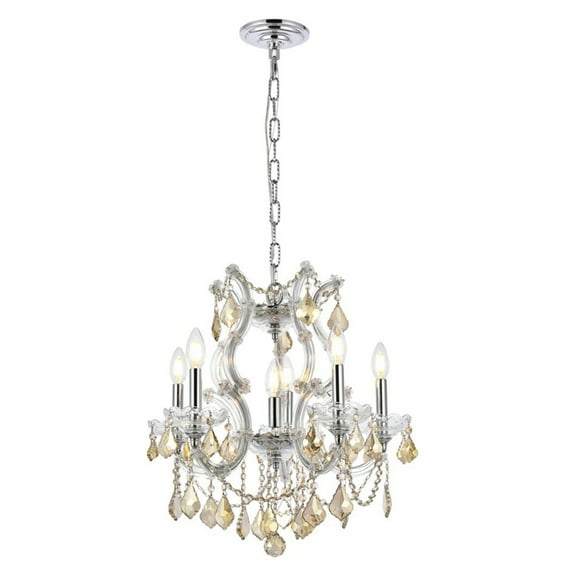 2800 Maria Theresa Collection Pendant D:20in H:25in Lt:6 Chrome Finish (Royal Cut Crystals)