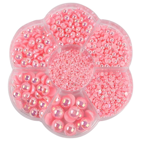 2800 Pieces Half Pearls Box Garment Embelishments DIY Flat Back Loose Bead for Making Wedding Dress Phone Necklaces