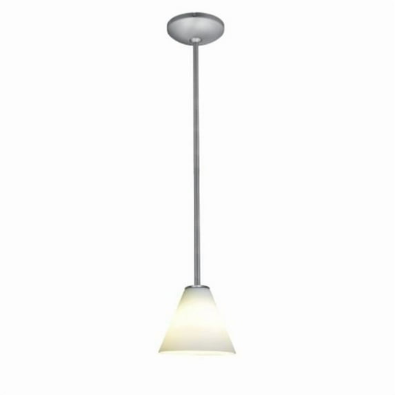 28004-1C-BS-WHT Brushed Steel - Amber Sydney 1 Light Mini Pendant Steel