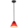 thumbnail image 1 of Accesslighting 28004-3R-ORB-RED Martini A-19 LED Rod Red Glass Pendant, Oil Rubbed Bronze, 1 of 6