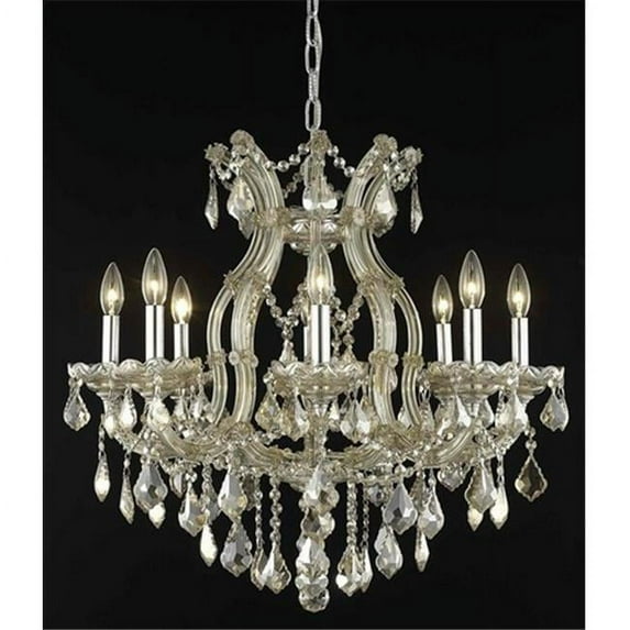 2800D26GT-GT-RC 26 Dia. x 26 H in. Maria Theresa Collection Hanging Fixture - Royal Cut, Golden Teak Finish