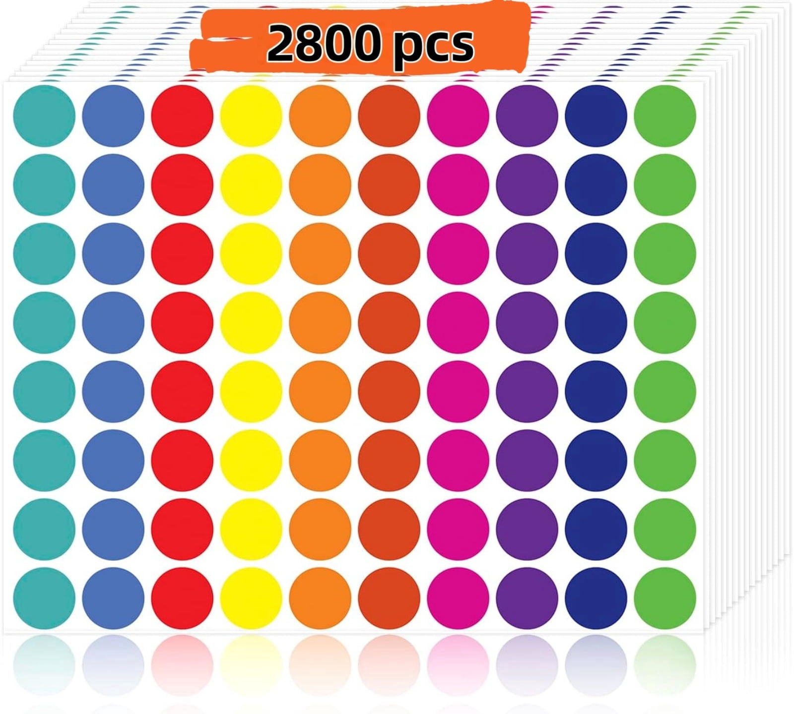 2800Pcs Colored Dot Stickers Round Color Coding Labels Polka Circle Dot ...