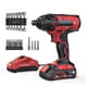 thumbnail image 1 of 2800RPM Impact Driver 20V Cordless Impact Drill Screwdriver Set with 1600In-lbs 180Nm 1/4-inch Quick Change Hex Chuck 28 Impact Driver Bits Variable Speed Trigger 2.0Ah Battery, 1 of 10