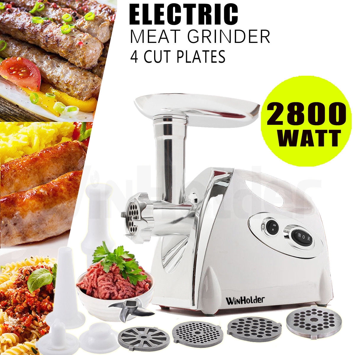 2800W Electric Meat Grinder Stainless Steel Food Sausage Stuffer Maker
