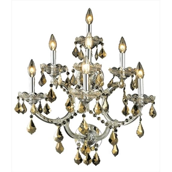 2800W7C-GT-RC 22 W x 29.5 H in. Maria Theresa Collection Wall Sconce - Royal Cut, Chrome Finish
