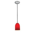 thumbnail image 1 of 28012-1R-BS-RED 1 Light Glass Pendant In Brushed Steel With Red Glass, 1 of 1