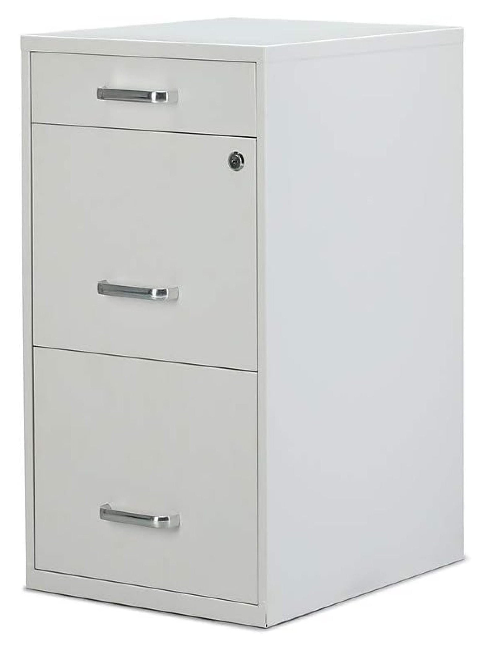 White 3-Drawer Lockable Metal Vertical Filing Cabinet