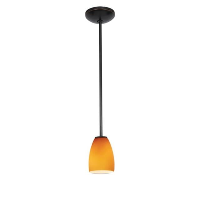 Oil Rubbed Bronze & Amber Globe Pendant Light