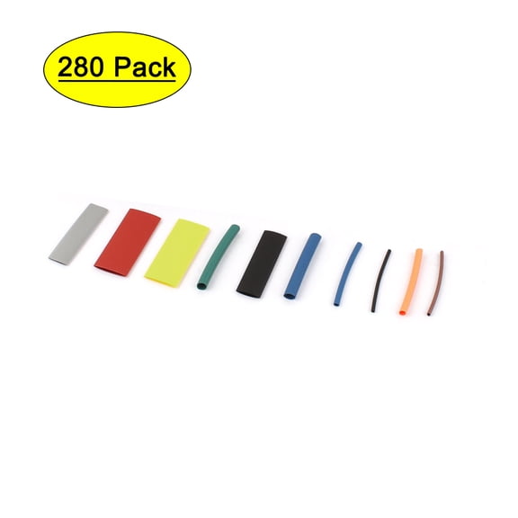 280Pcs 2:1 Heat Shrink Wire Wrap Assortment Kit Cable Sleeve Tube 9 Sizes