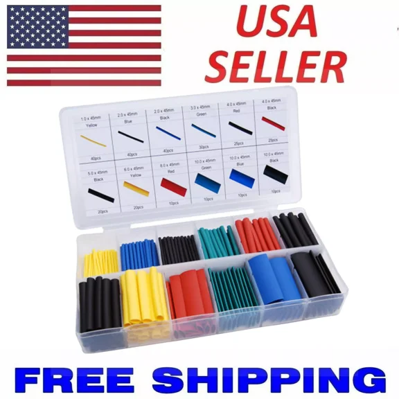 280Pcs Cable Heat Shrink Tubing Sleeve Wire Wrap Tube 2:1 Assortment Kit Box Set