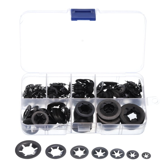 280Pcs Internal Tooth Washers Assortment Kit, 7 Sizes M3/M4/M5/M6/M8/M10/M12 Quick Star Locking Washers, 65Mn Steel