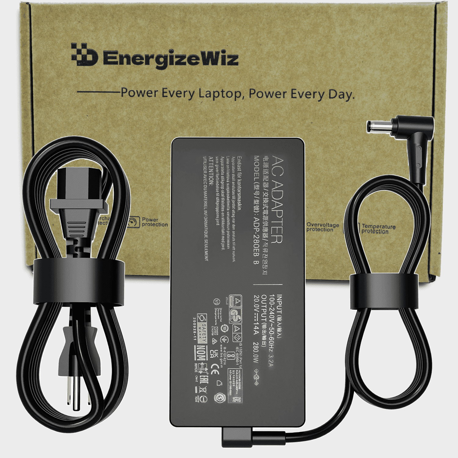 280W AC Charger for Asus 20V 14A ROG Strix G15 G17 Scar 15 17 G532L G533Z G732L G733Z Hero Scar III G731G G531G G703G Gaming Laptop Power Supply Adapter