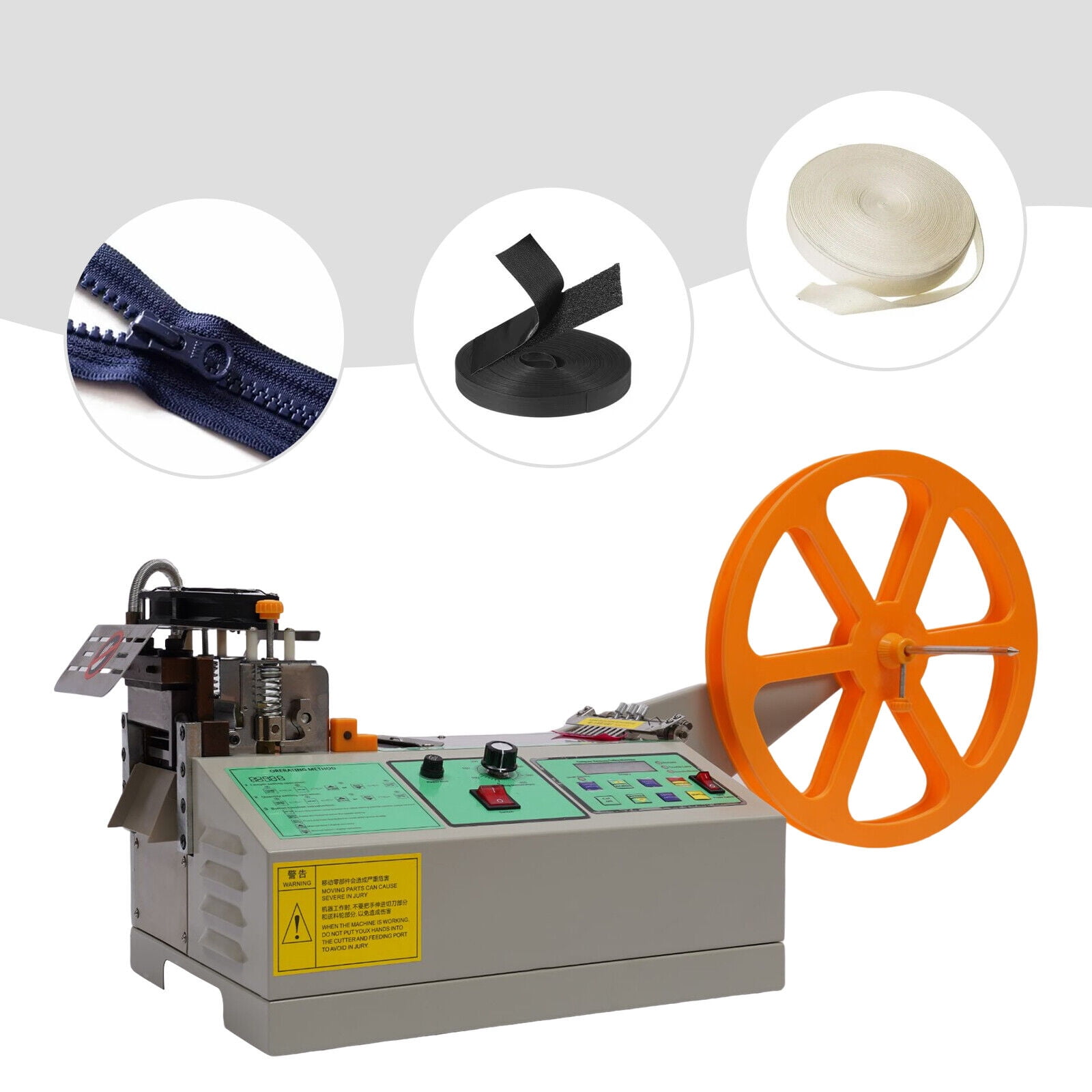 280W Automatic Hot & Cold Strip Cutter Webbing Textile Ribbon Zipper ...