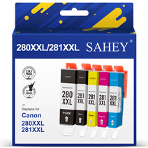 280XXL ink cartridge for Canon ink 280 281XXL PGI-280XXL CLI-281XXL Ink Cartridges Compatible for with Pixma TS8300 TS6120 TR7520 TR8520 TS6120 TS6220 TS8120 TS8220 Printers(5-Pack)