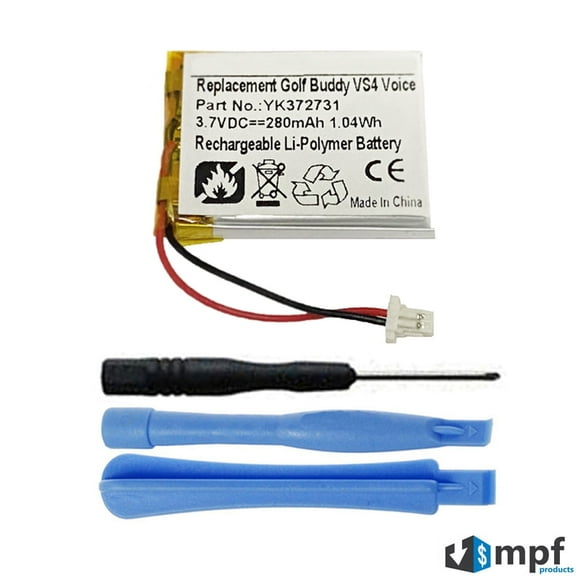 280mAh YK372731 Battery Replacement for Golf Buddy Voice, Voice+, Voice VS4, Voice 2 Talking GPS Range Finder with Free Installation Tools