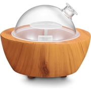 280ml Glass Essential Oil Diffuser Wood Grain Base Air Aroma Diffusers for Aromatherapy Cool Mist Humidifier with Safe Auto Shut-Off and 7 Color LED Night Lights for Home Office Room