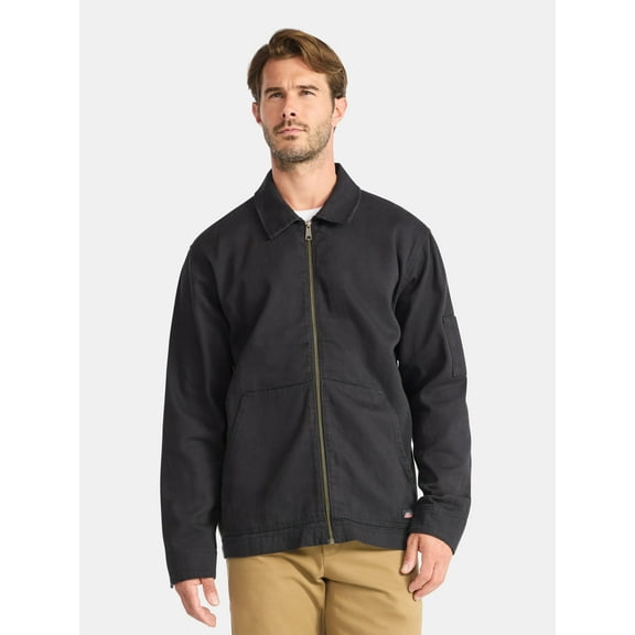 Genuine Dickies Men’s Cotton Twill Zip Jacket, Lightweight, Sizes S-3XL