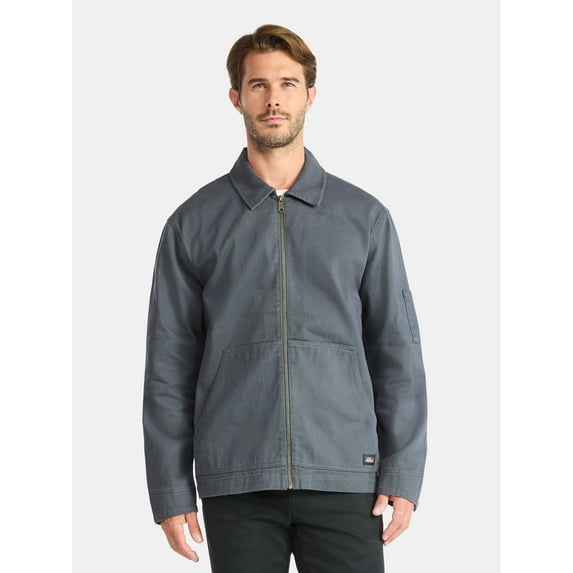 Genuine Dickies Men’s Cotton Twill Zip Jacket, Lightweight, Sizes S-3XL