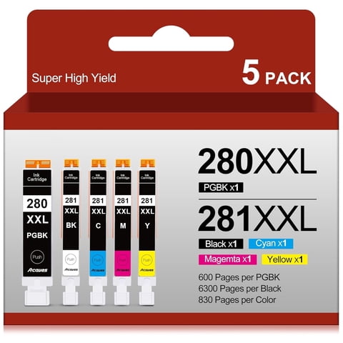 281XXL 280XXL Ink Cartridges Compatible for Canon Ink 280 and 281 Work for Canon Pixma TR8520 TR8620a TS8120 TS9120 Ink