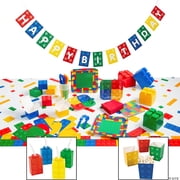282 Pieces Color Brick Party Ultimate Disposable Tableware Kit for 24 Guests