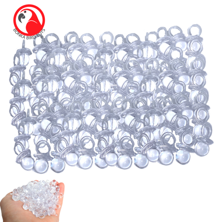 2820 Pk 144 Small Acrylic Pacifiers (Clear)
