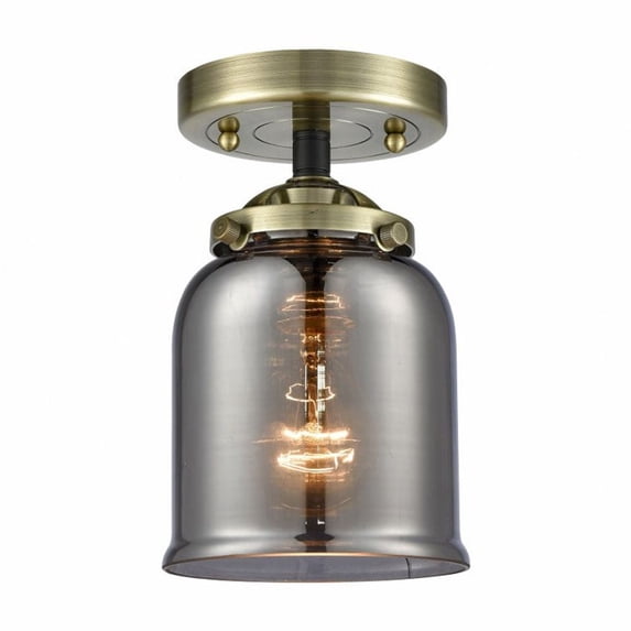 284-1C-BAB-G53-Innovations Lighting-Bell - 1 Light Semi-Flush Mount In Industrial Style-8.13 Inches Tall and 5 Inches Wide-Black Antique Brass
