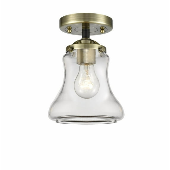 284-1C-SN-G194-Innovations Lighting-Bellmont-1 Light Semi-Flush Mount in Industrial Style-6 Inches Wide by 8.63 Inches High Brushed Satin Nickel