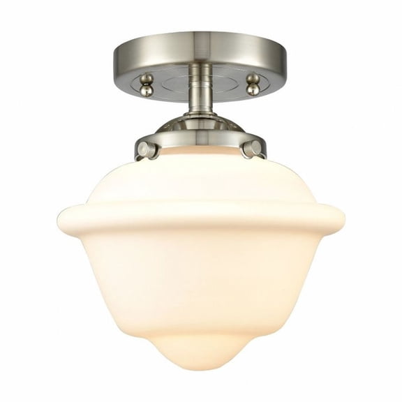284-1C-SN-G531-Innovations Lighting-Oxford - 1 Light Semi-Flush Mount In Industrial Style-8.13 Inches Tall and 7.5 Inches Wide-Brushed Satin Nickel