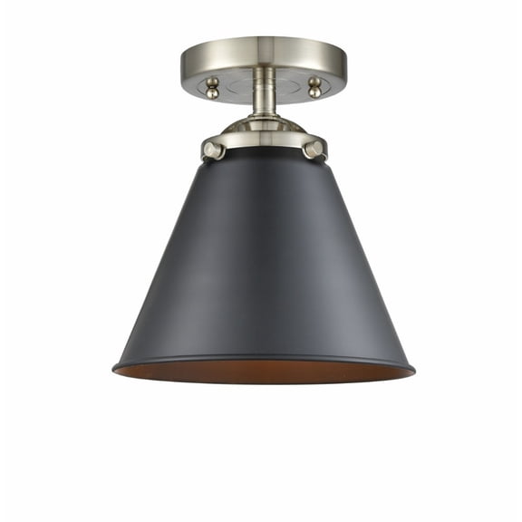 284-1C-SN-M13-BK-LED-Innovations Lighting-Appalachian-3.5W 1 LED Semi-Flush Mount in Industrial Style-8 Inches Wide by 8.5 Inches High   Brushed Satin