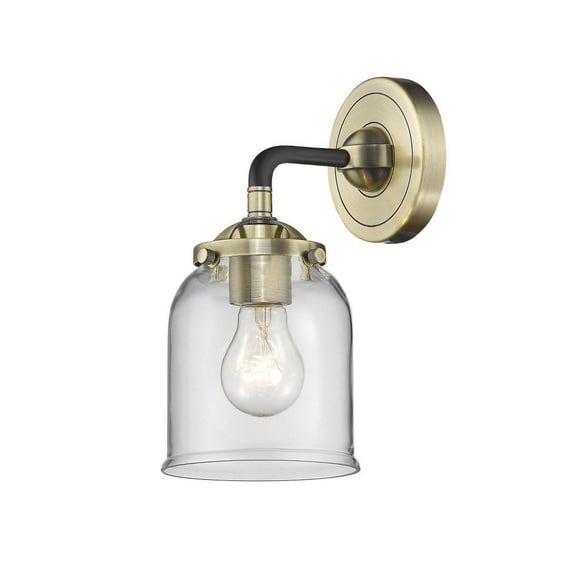 284-1W-BAB-G52-Innovations Lighting-Bell - 1 Light Wall Sconce-9 Inches Tall and 5 Inches Wide-Black Antique Brass Finish-Clear Glass Color