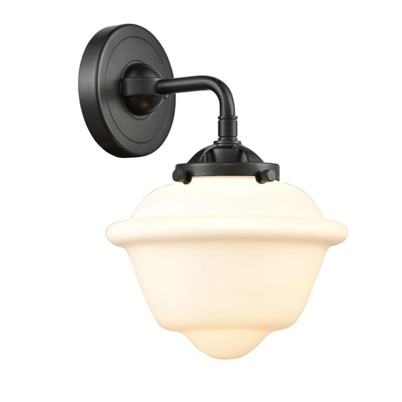 284-1W-OB-G531 Innovations Lighting Oxford - 1 Light Wall Sconce-9 Inches Tall and 7.5 Inches Wide-Oil Rubbed Bronze Finish-Matte White Glass Color