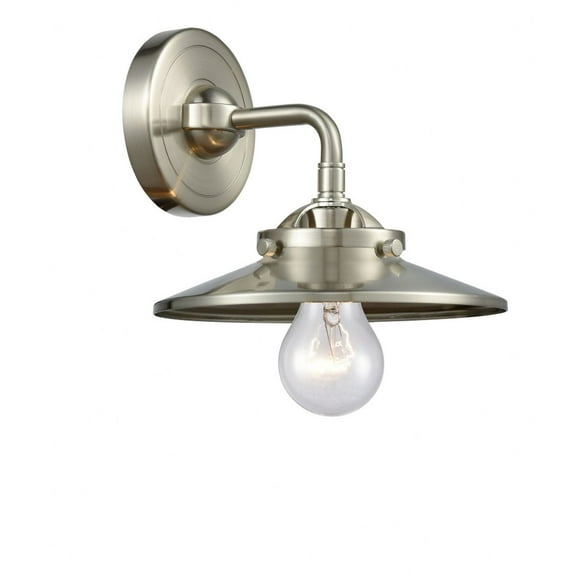 284-1W-SN-M2-SN-Innovations Lighting-Railroad - 1 Light Wall Sconce-5.25 Inches Tall and 8 Inches Wide-Brushed Satin Nickel Finish-Brushed Satin