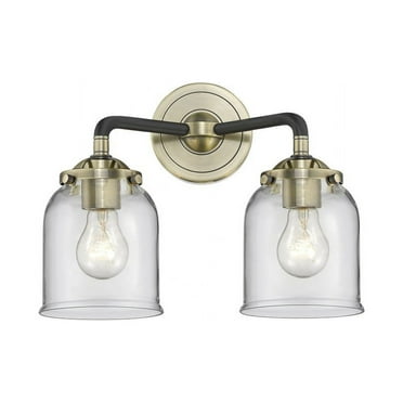 284-2W-BAB-G52-Innovations Lighting-Bell - 2 Light Bath Vanity-11 Inches Tall and 13 Inches Wide-Black Antique Brass Finish-Clear Glass Color