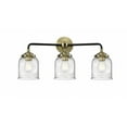 thumbnail image 1 of 284-3W-BAB-G54 Innovations Lighting Bell - 3 Light Bath Vanity-9 Inches Tall and 23 Inches Wide-Black Antique Brass Finish-Seedy Glass Color, 1 of 2