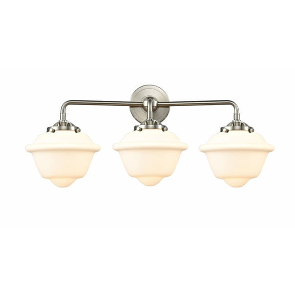 284-3W-SN-G531 Innovations Lighting Oxford - 3 Light Bath Vanity-9 Inches Tall and 25.5 Inches Wide-Brushed Satin Nickel Finish-Matte White Glass