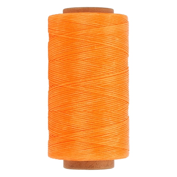 Uxcell Flat Waxed Thread Leather Sewing Cord for Repairing Shoes Bags Wallets Jewelry Making DIY Leather Craft Fluorescent Orange